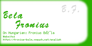 bela fronius business card